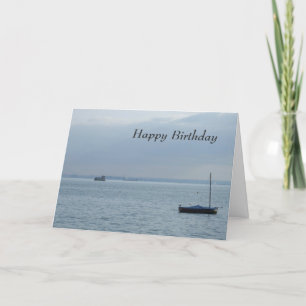 Boat & Harbour Birthday Card
