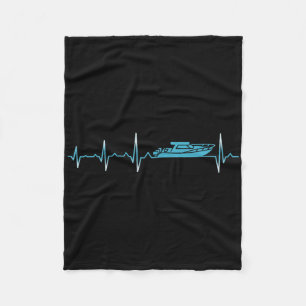 Boat Heartbeat Boating Captain Owner Sailor Boater Fleece Blanket