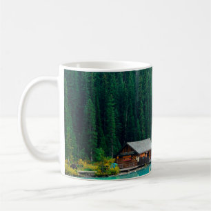 Boat house by Lake Louise in Banff National Park,  Coffee Mug