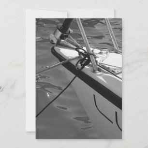 Boat in Black and White Invitation