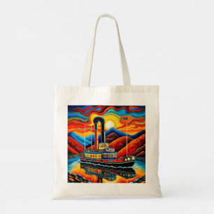 Boat in fjord 16 tote bag