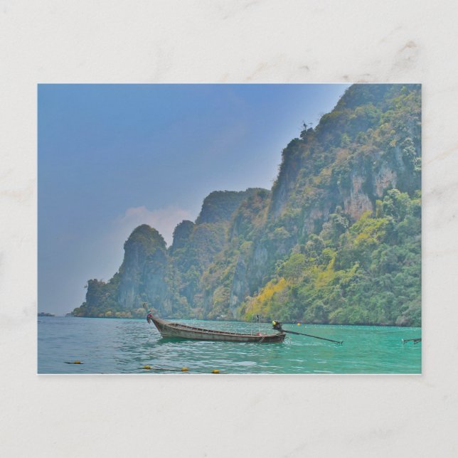 Boat in Koh Phi Phi bay Postcard (Front)