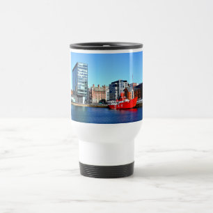Boat in the Albert Dock Travel Mug