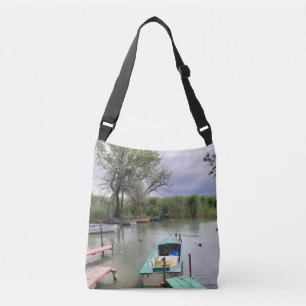 Boat in the bay crossbody bag