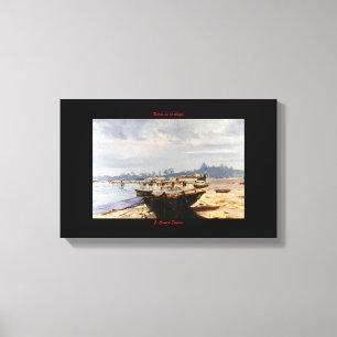 Boat in the beach canvas print