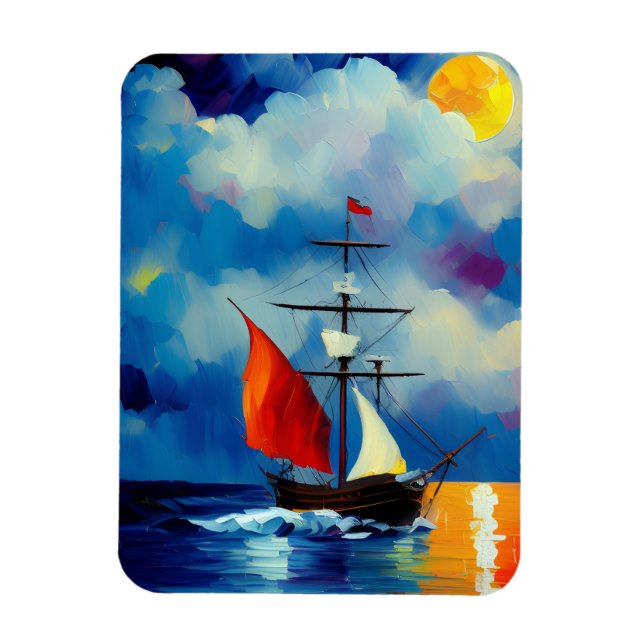 Boat in the Night Magnet (Vertical)