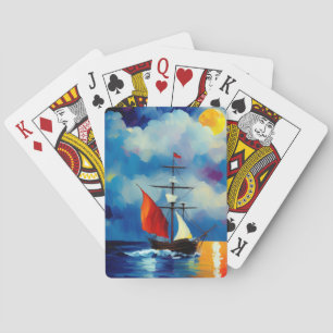 Boat in the Night Playing Cards