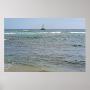 Boat in the Ocean Poster