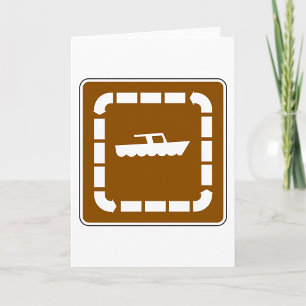 Boat Launch Area Symbol Sign Card