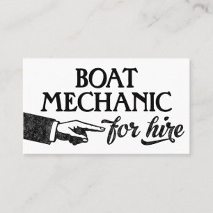 Boat Mechanic Business Cards - Cool Vintage