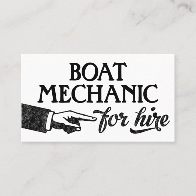 Boat Mechanic Business Cards - Cool Vintage (Front)