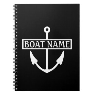 Boat Name Anchor Captain's Log Notebook