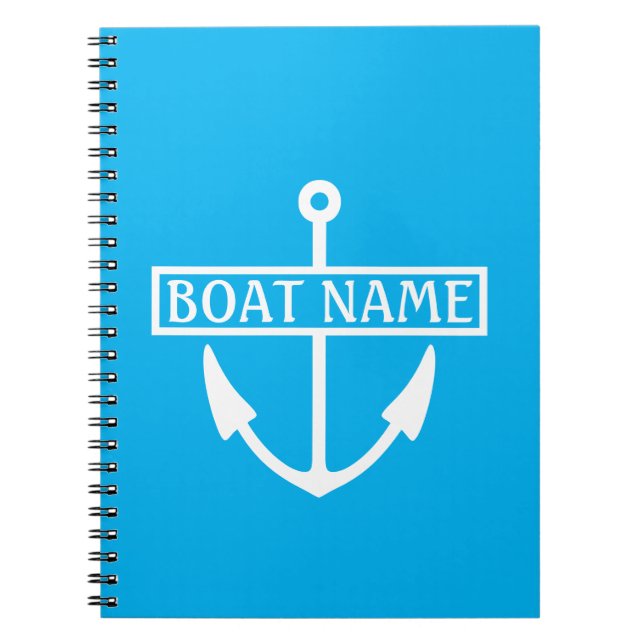 Boat Name Anchor Captain's Log Notebook (Front)