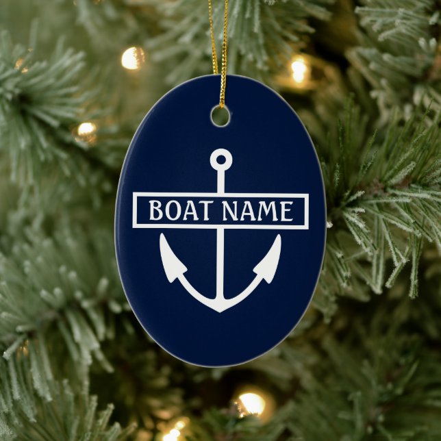 Boat Name Anchor Ceramic Tree Decoration (Tree)