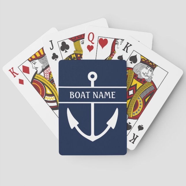 Boat Name Anchor Playing Cards (Back)