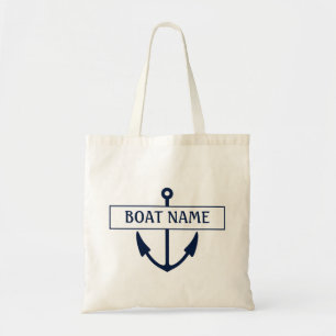 Boat Name Anchor Tote Bag