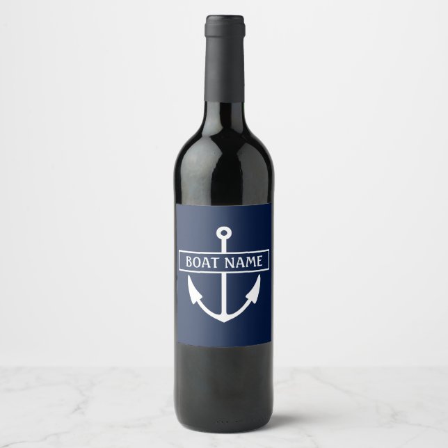Boat Name Anchor Wine Label (Front)