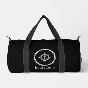 Boat Name Compass Anchor Laurel Navy Travel bag