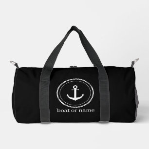 Boat Name Compass Anchor Laurel Navy Travelbag Duffle Bag