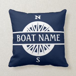 Boat Name Compass Cushion
