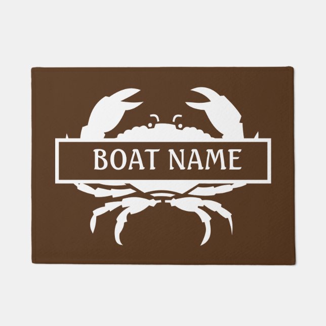Boat Name Crab Dock Mat (Front)