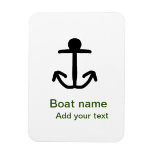 Boat name custom anchor sailing summer add text magnet
