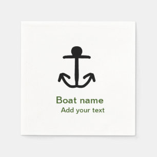 Boat name custom anchor sailing summer add text napkin