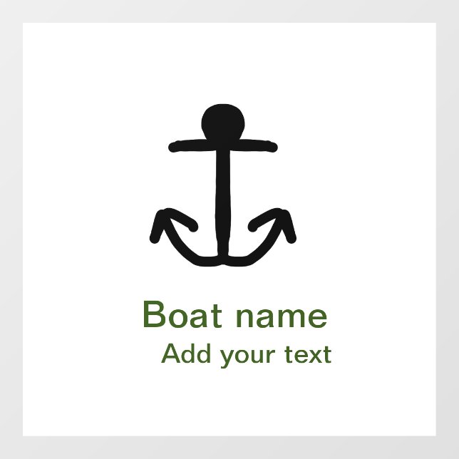 Boat name custom anchor sailing summer add text window cling (Sheet)
