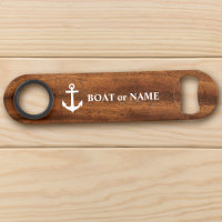 Boat Name Nautical Classic Anchor Wood Style