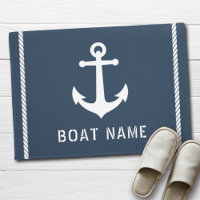 Boat Name Nautical Vintage Anchor Rope Stripes