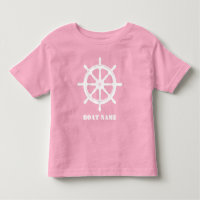 Boat Name or Your Name Ship Helm Wheel Pink White
