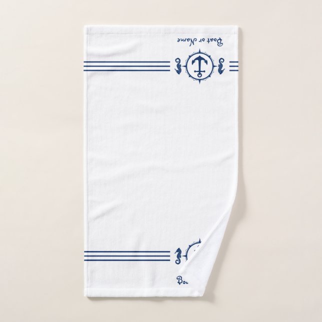 Boat Name Seahorse Anchor Hand Towel sh0b (Hand Towel)