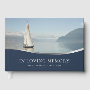 Boat Nautical In Loving Memory Funeral Guest Book