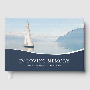 Boat Nautical In Loving Memory Guest Book