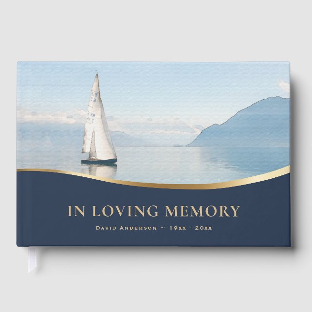 Boat Nautical In Loving Memory Guest Book (Front)
