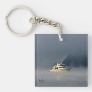 Boat on a Foggy Morning Key Ring