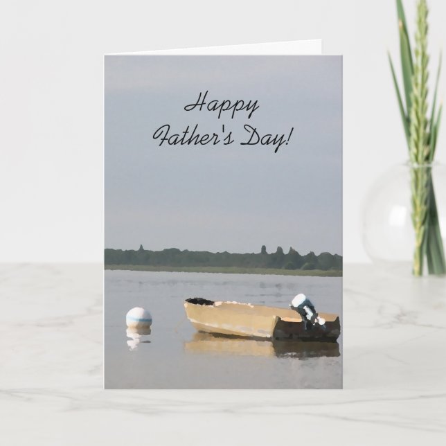 Boat on a Lake Fathers Day Card (Front)
