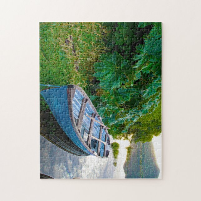 Boat on a Lake. Jig Saw Puzzle (Vertical)