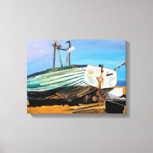 Boat On Beach Canvas Print