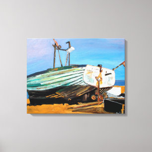 Boat On Beach Canvas Print