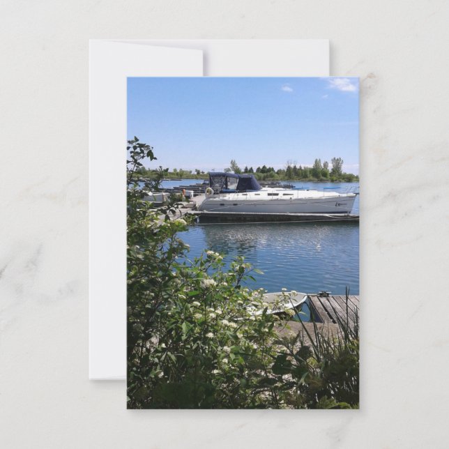 Boat on Lake Ontario in the Summer Flat Card (Front)