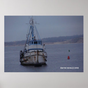Boat on Monterey Bay Poster
