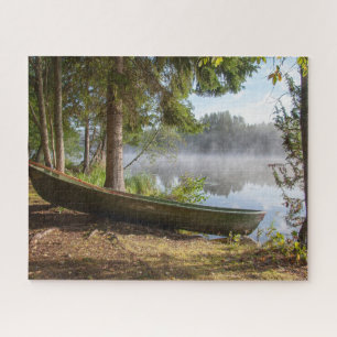 Boat on River Scenic Jigsaw Puzzle