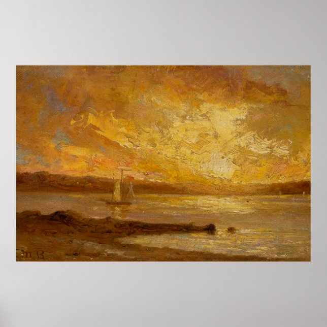 Boat on Sea - Edward Mitchell Bannister - c1890 Poster (Front)