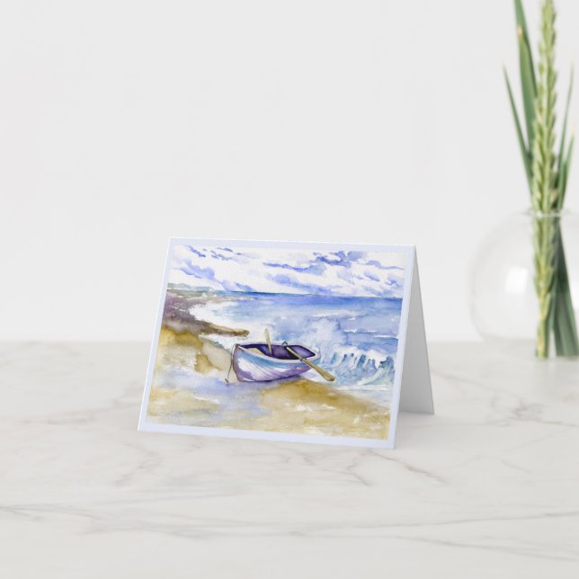 Boat on Shore Note Card (Front)