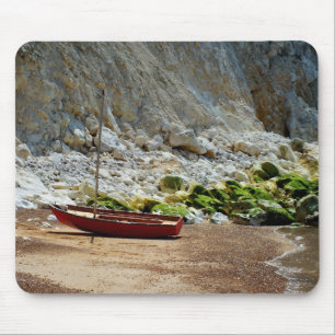 Boat on the beach at Alum Bay Mouse Mat