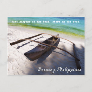 Boat on the Beach Boracay Philippines Postcard