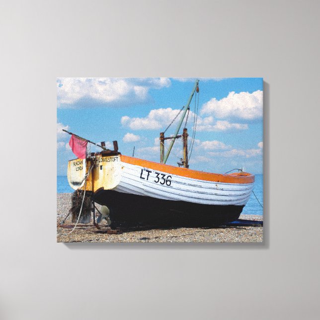 Boat on the beach canvas print (Front)