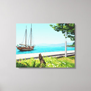 Boat on the lake canvas print