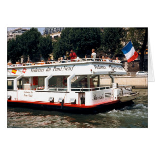 Boat on the River Seine in Paris card